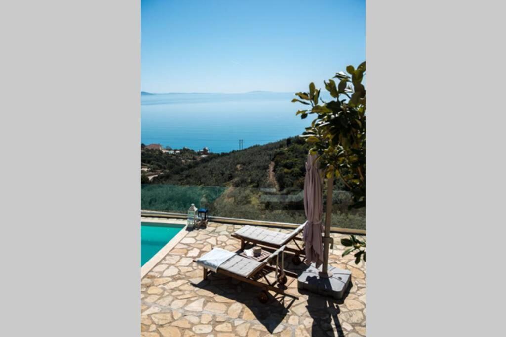 Apollo Romantic Sea View Villa Киверион Экстерьер фото